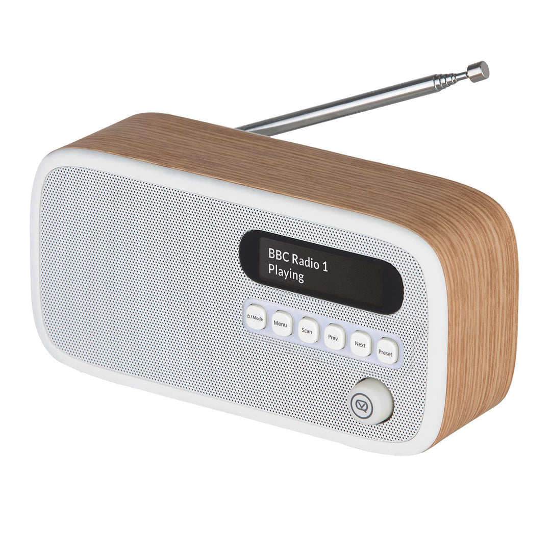 VQ Dexter Radio DAB Plus/DAB mit FM, 3 Watts Stereo Lautsprecher und LCD Bildschirm - Batteriebetrie