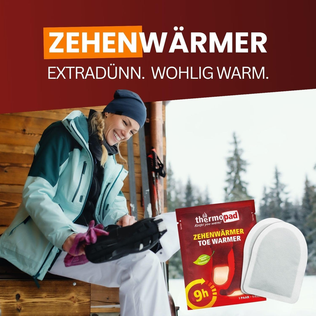 THERMOPAD Zehenwärmer – DAS ORIGINAL: Wärmepads für 9 Stunden Wärme I Sofort einsatzbereite Fusswärm