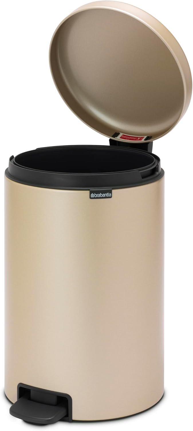Brabantia Treteimer, Metallic Gold, 20L 20 Liter Champagne, 20 Liter Champagne