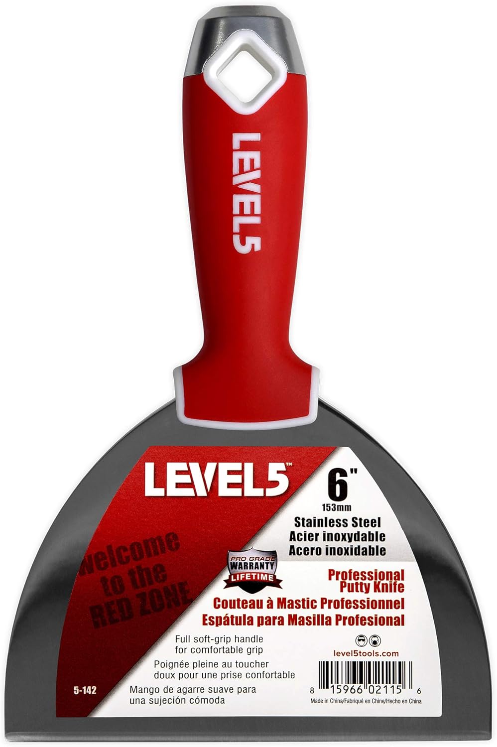 Trockenbau-Handwerkzeug-Set, Edelstahl - LEVEL5 | Fugen-/Tapiermesser + 35,6 cm Schlammpfanne | Soft