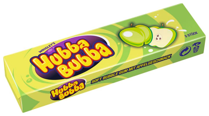 HUBBA BUBBA Kaugummi Mix Apfel & Erdbeere (2x10) 20 Packungen 5 Kaugummi pro Pack Süssigkeiten Fruch