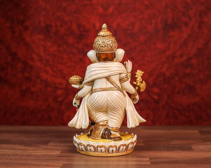 SHIVAJI ARTS Ganesh Statue, Lord Ganesha Statue, 19,1 cm, handgemalte Staubmarmor Ganesha, Ganesh fü