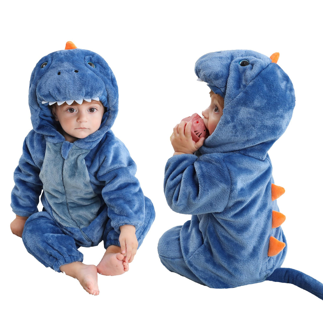 COOKY.D Unisex Winter Hooded Romper Jumpsuit 2-36 Months 3-6 Monate Blau, 3-6 Monate Blau