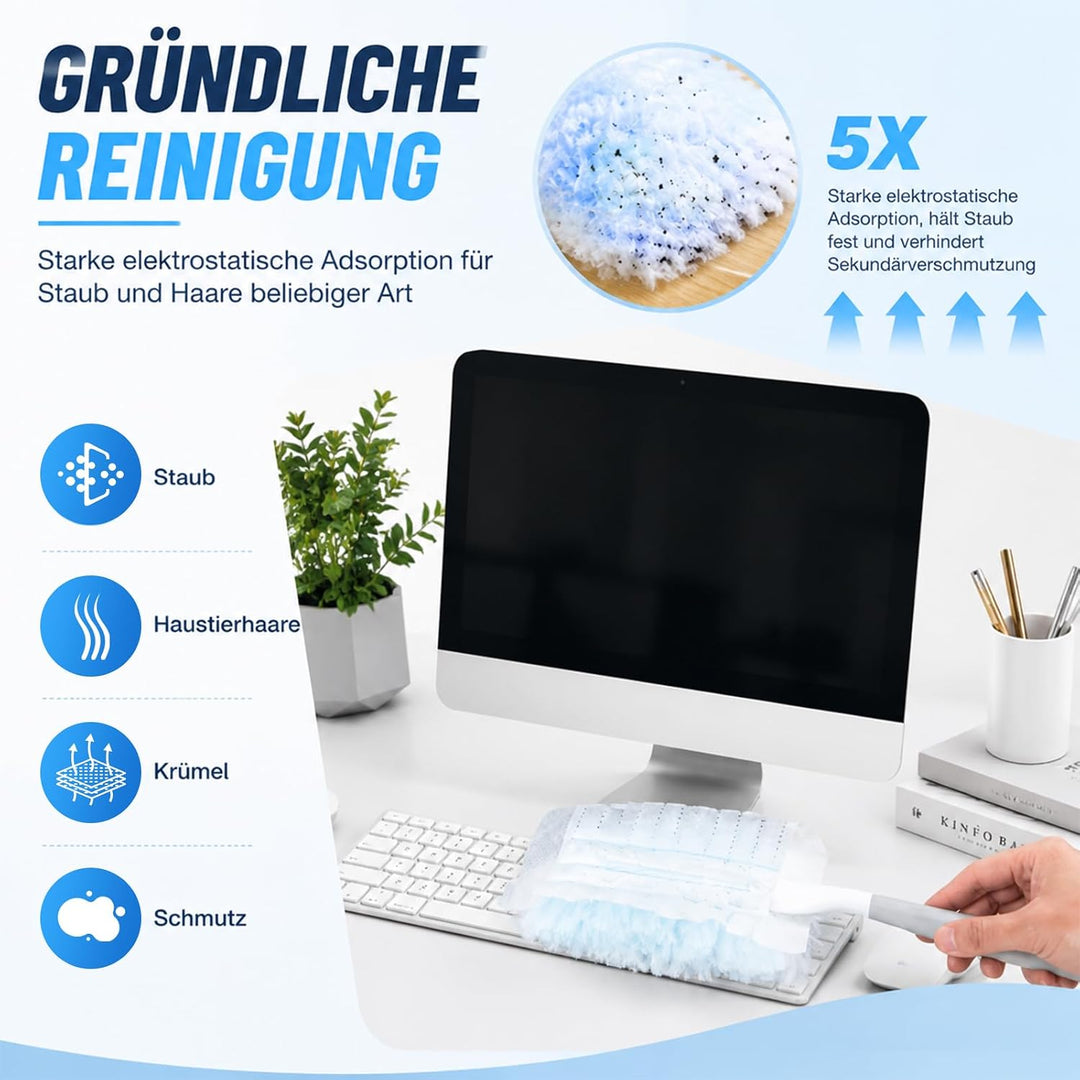102 Stück Staubmagnet Kompatibel mit Swiffer Staubmagnet Nachfüllpack, Einweg Magnet Staubwedel für