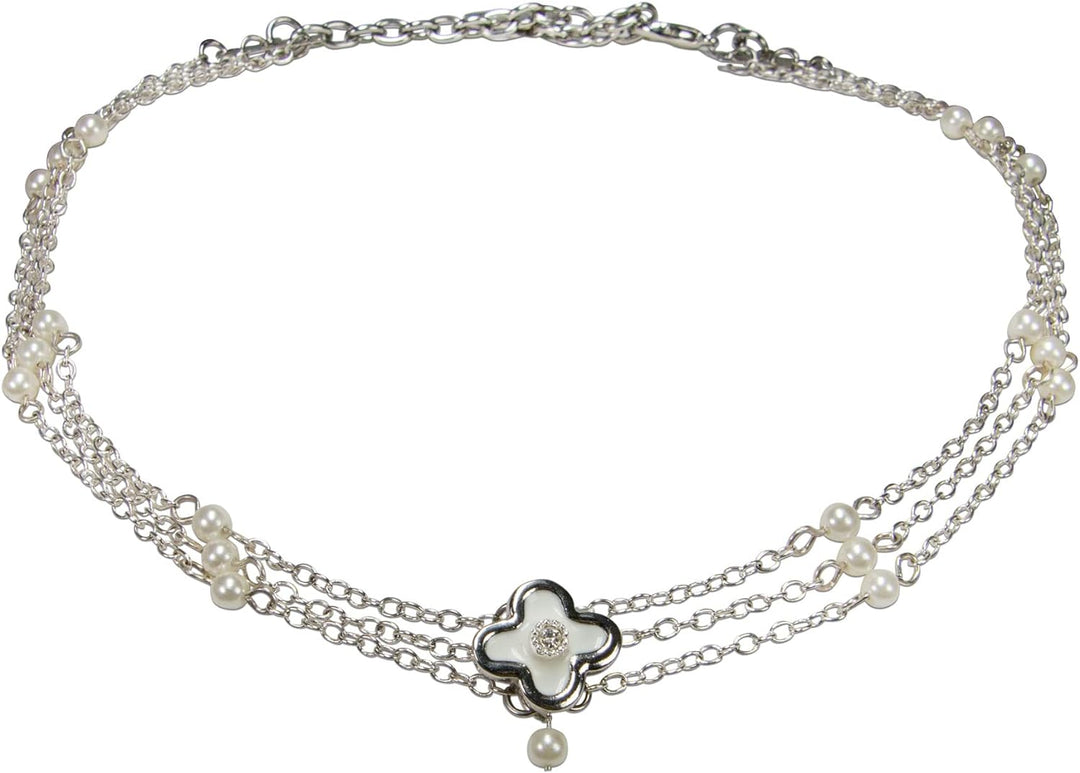 Alpenflüstern Trachten-Metall-Kropfkette Adeline - Damen-Trachtenschmuck Dirndlkette (silber-farben)