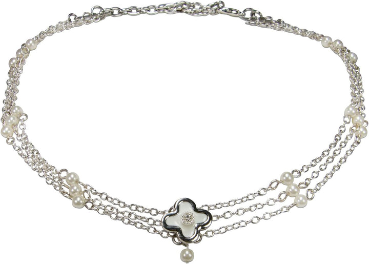 Alpenflüstern Trachten-Metall-Kropfkette Adeline - Damen-Trachtenschmuck Dirndlkette (silber-farben)