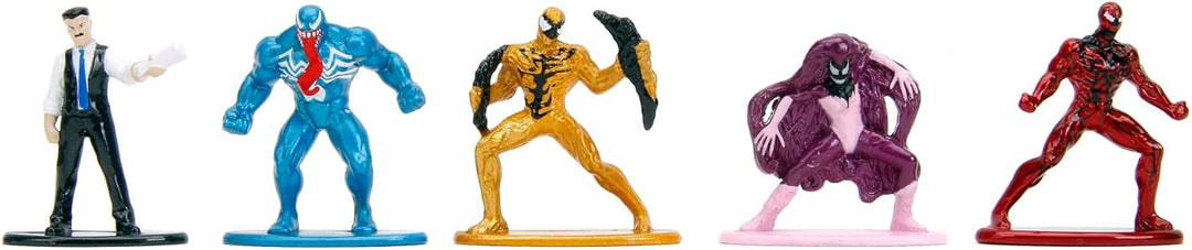 Jada Toys Marvel Spider-Man Figuren (18 Stück) - Multi-Set Nano-Sammelfiguren aus Metall, u.a. mit S