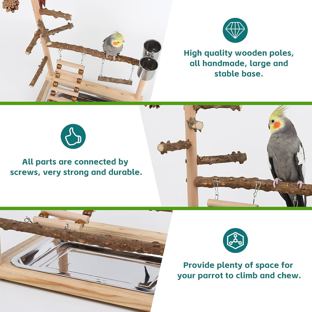 Vogelspielzeug, Papageienspielzeug, Wellensittich Spielzeug, Spielplatz Mit Feeder-Cup Spielzeug Lei