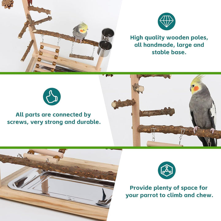 Vogelspielzeug, Papageienspielzeug, Wellensittich Spielzeug, Spielplatz Mit Feeder-Cup Spielzeug Lei