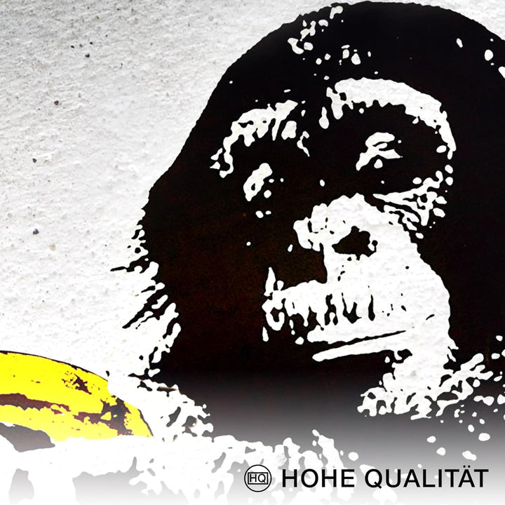 Novart Wandbilder Banksy Collage - KOMPLETT AUFHÄNGFERTIG - Street Art Wohnzimmer Büro Loft - 7 Mode