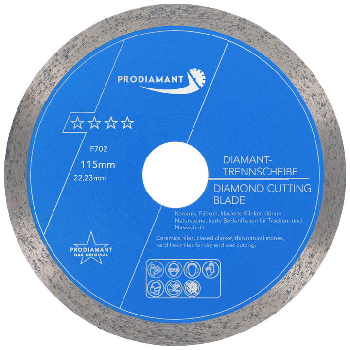 PRODIAMANT Profi Diamant-Trennscheibe Prorim 115 mm x 22,23 mm kein ausbrechen bei glasierten Fliese