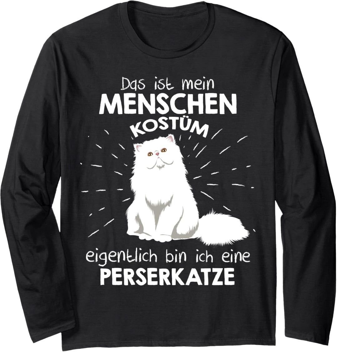 Mein Menschen Kostüm Bin ich eine Perserkatze, Halloween Langarmshirt