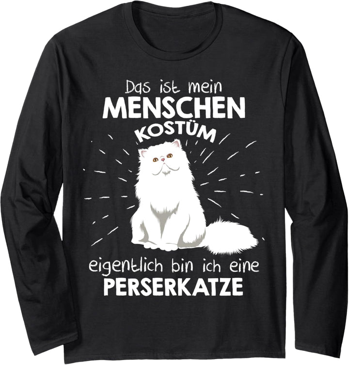Mein Menschen Kostüm Bin ich eine Perserkatze, Halloween Langarmshirt
