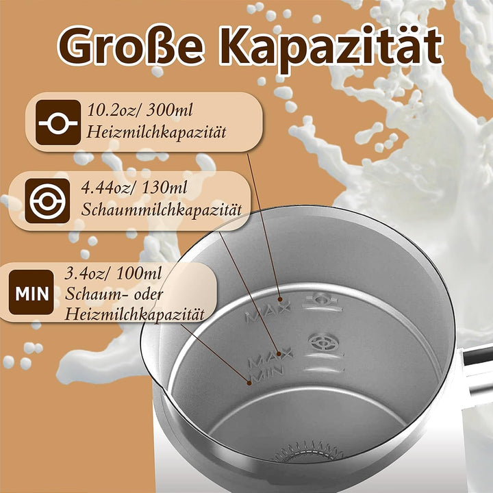 Huogary Milchschäumer, elektrischer Milchdampfer für Milchschaum und heisse Milch (4,5 oz / 10,5 oz)