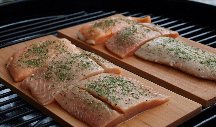 Landree® BBQ Buche Grillbrett Räucherbrett Planks Set 2Stk mehrfach verwendbar (!) (Buche), Buche