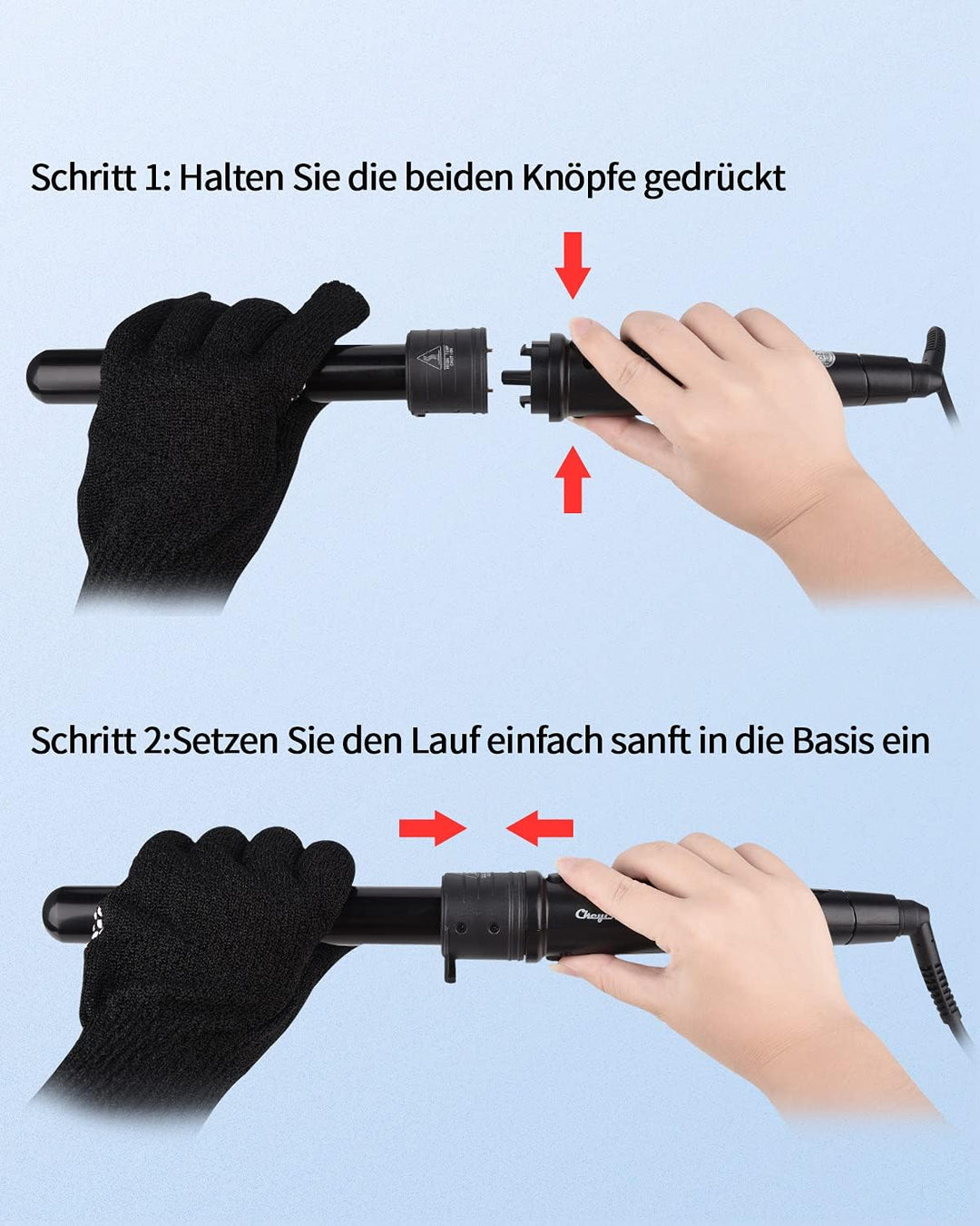 CkeyiN lockenstab,lockenstab Set 5 in 1 Multifunktions Austauschbare Keramikbeschichtung Curling Iro