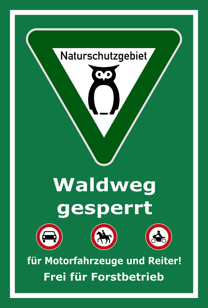 Melis Folienwerkstatt Schild Naturschutzgebiet Waldweg - 60x40cm - 3mm Aluverbund – 20 VAR S00359-03