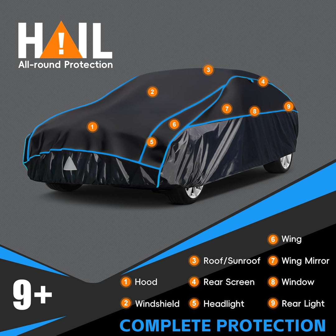 Hagelschutzplane Auto Autoabdeckung Wasserdicht, PKW Hagelschutzgarage, Abdeckplane für Hagel Regen