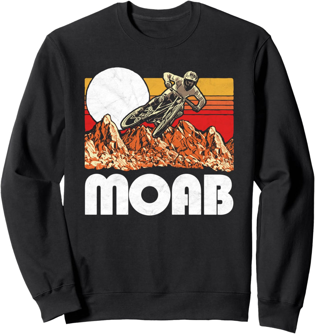 Moab Utah Mountain Biking Vintage Retro 80s Vibe Graphic Sweatshirt