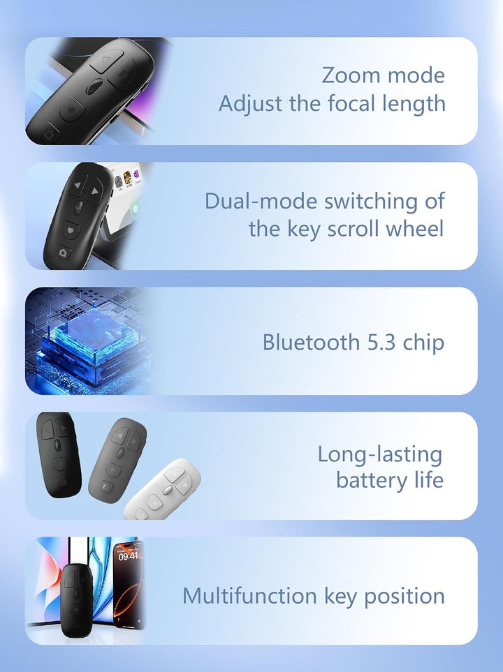 Fernbedienung Scrolling,Bluetooth5.3 Page Turner für Tik Tok,Phone i-Pad, Kabellose Finger-Scroller-