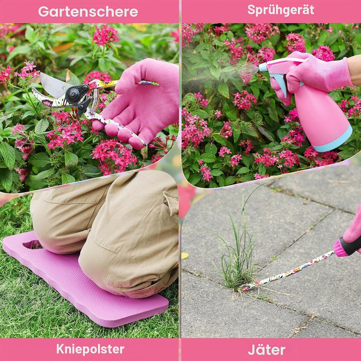 Housolution Gartengeräte-Set, 10PCS Gartenarbeit-Handwerkzeug-Set, Robustes Gartenzubehör für Blumen