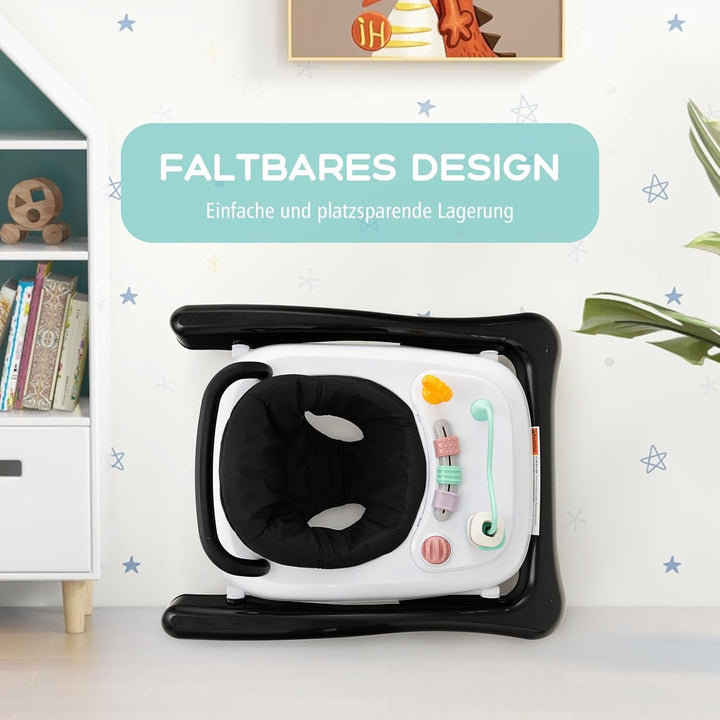 GOPLUS Baby Walker, 2 in 1 Lauflernhilfe & Schiebewagen mit Rädern, Überrollschutz, Verstellbaren Hö