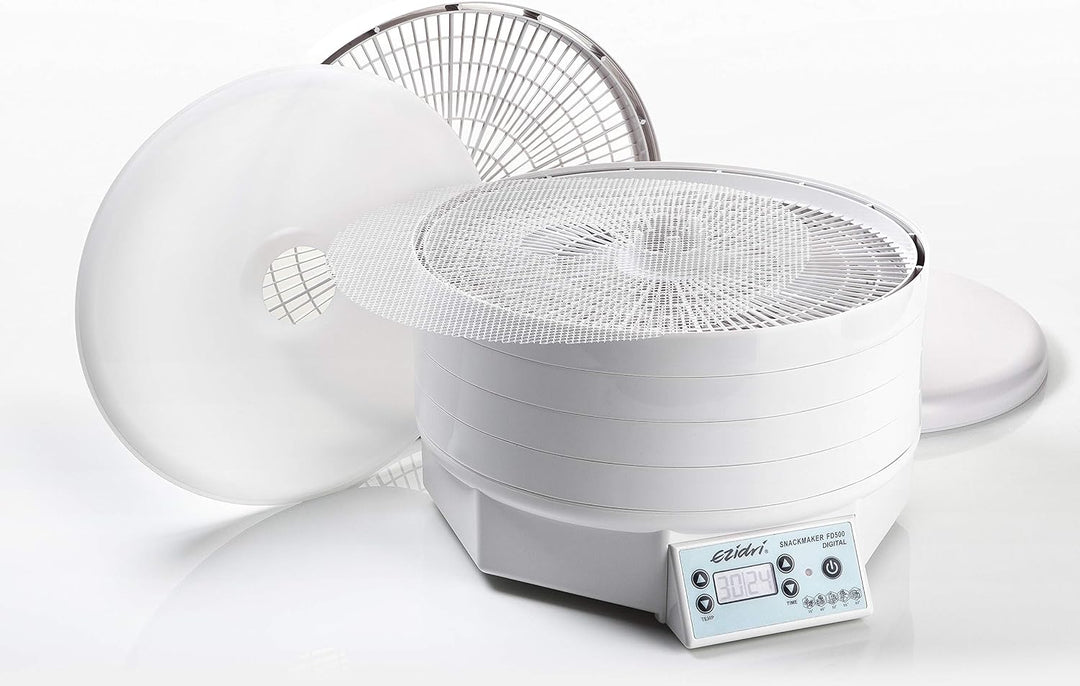 EZIDRI Snackmaker FD500 Digital - Dörrautomat mit grosser Kapazität (5 Siebe erweiterbar auf 15), gl