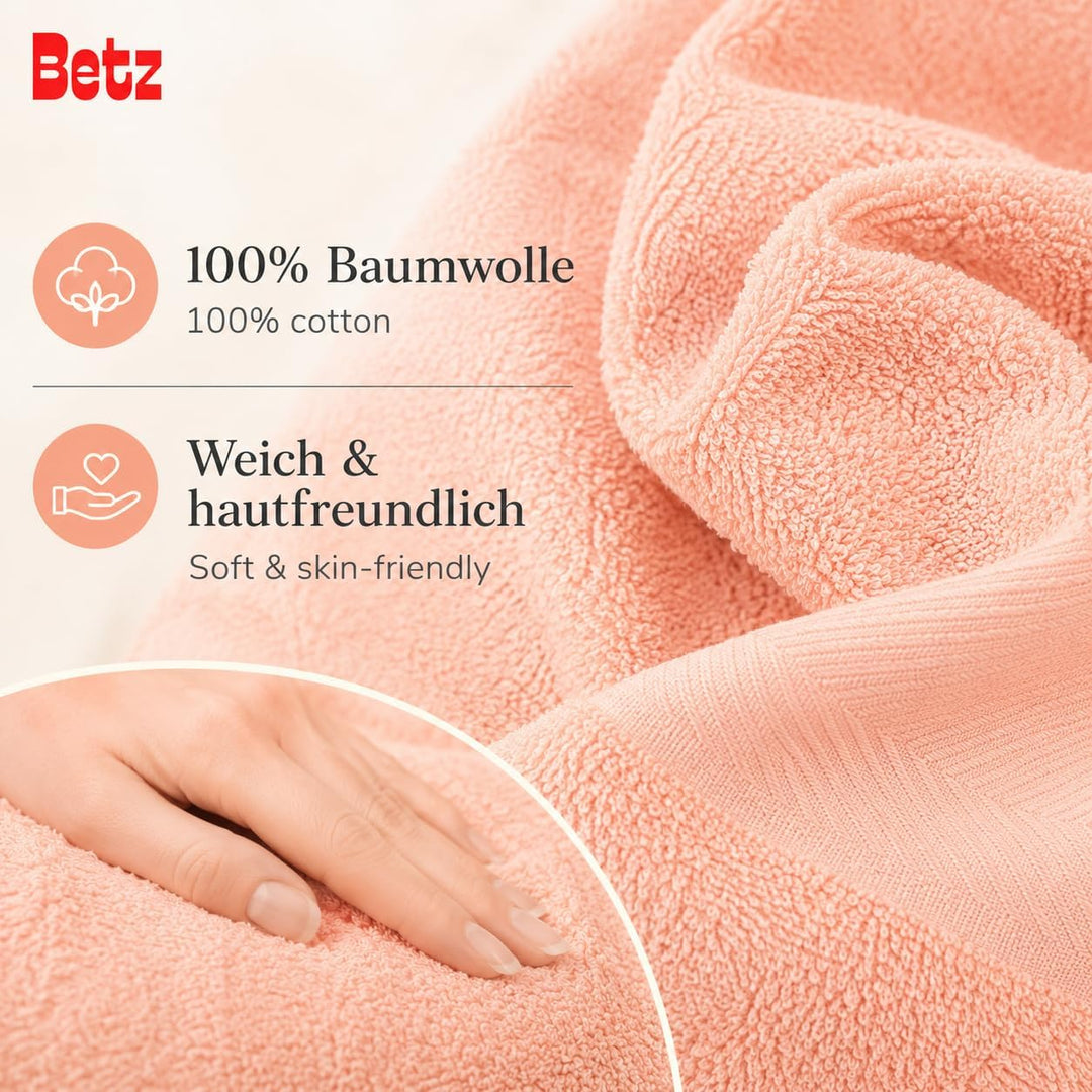 Betz 4 Stück Duschtücher Set Palermo Grösse 70x140 cm 100% Baumwolle Badetuch Duschhandtuch Sporthan