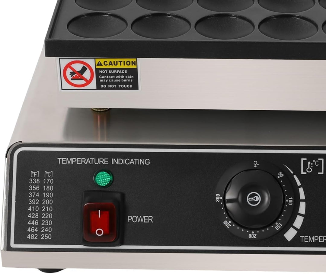 36 Löcher Elektrisch Dutch Pancakes Maker 950W, Professioneller Poffertjes Maker, Gewerblicher Muffi