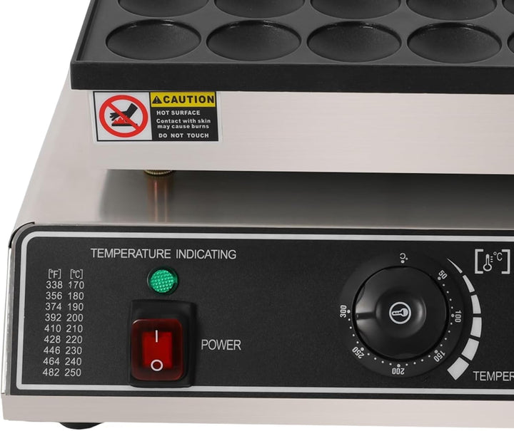36 Löcher Elektrisch Dutch Pancakes Maker 950W, Professioneller Poffertjes Maker, Gewerblicher Muffi