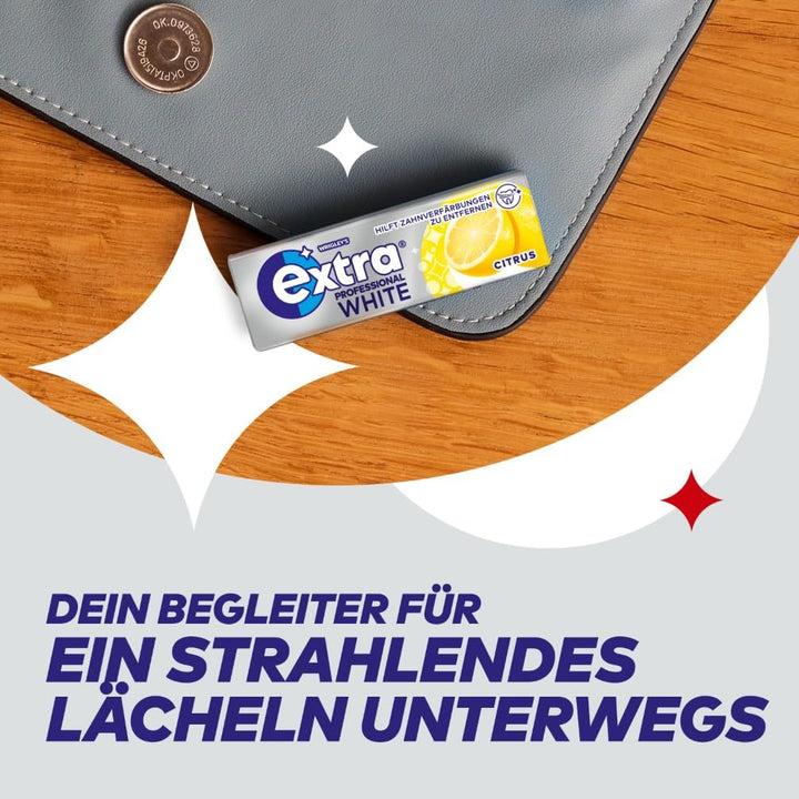 Extra Professional White Citrus, Zuckerfreier Kaugummi, Multipack mit 30x10 Dragees, Für frischen At