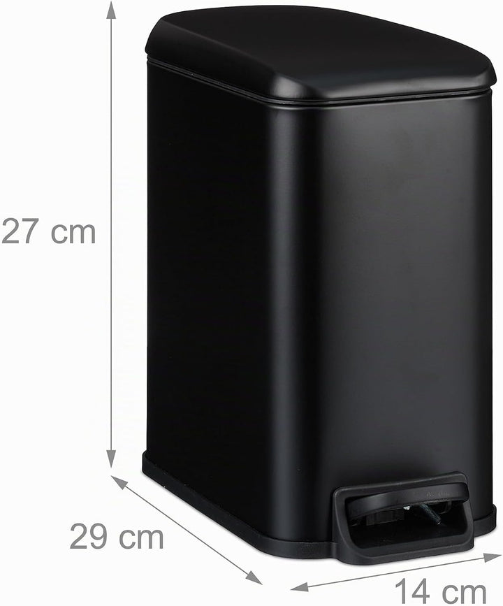 Relaxdays Mülleimer Bad, 5 l, Kosmetikeimer mit Soft-Close, matte Optik, entnehmbarer Inneneimer, Tr