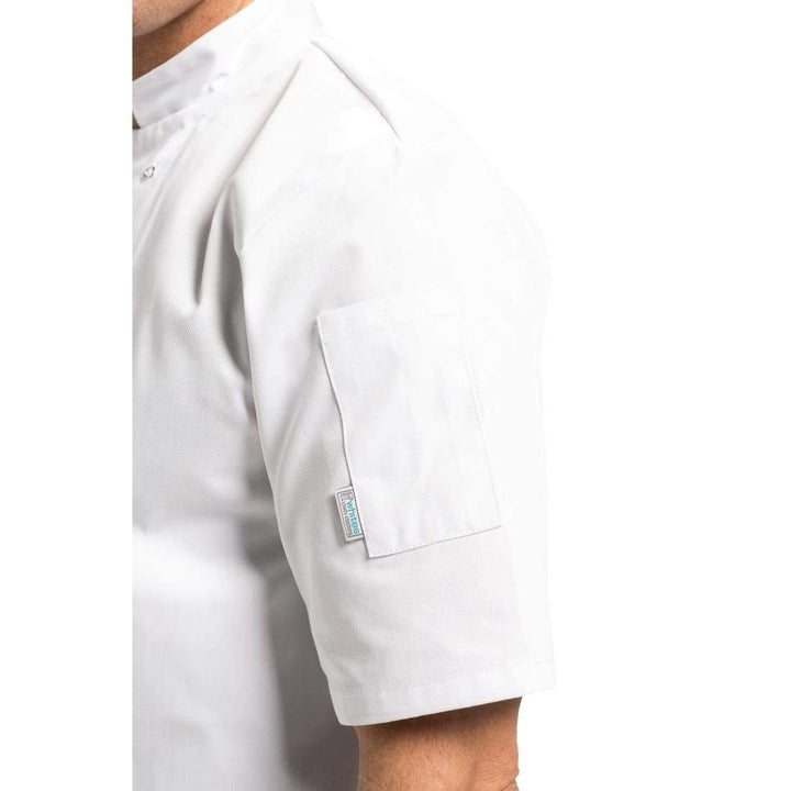 Whites Chefs Clothing Vegas Unisex Polycotton Koch-Jacke Kurzarm, XL / X-Large / Extra-Large, Weiss,