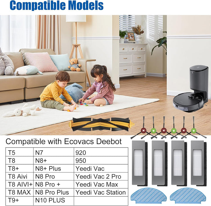 Ersatzteil-Kits für ECOVACS Deebot Ozmo T8 T8+ T8 Aivi T8 AIVI+ T8 MAX T9+ T5 N8+ / N8+ Plus N8 Pro