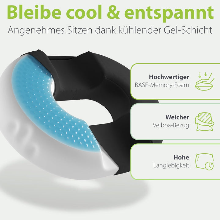 feela.® Orthopädisches Sitzring [3 Härtegrade] – Hämorrhoiden Sitzkissen mit Loch – nach OP & Geburt