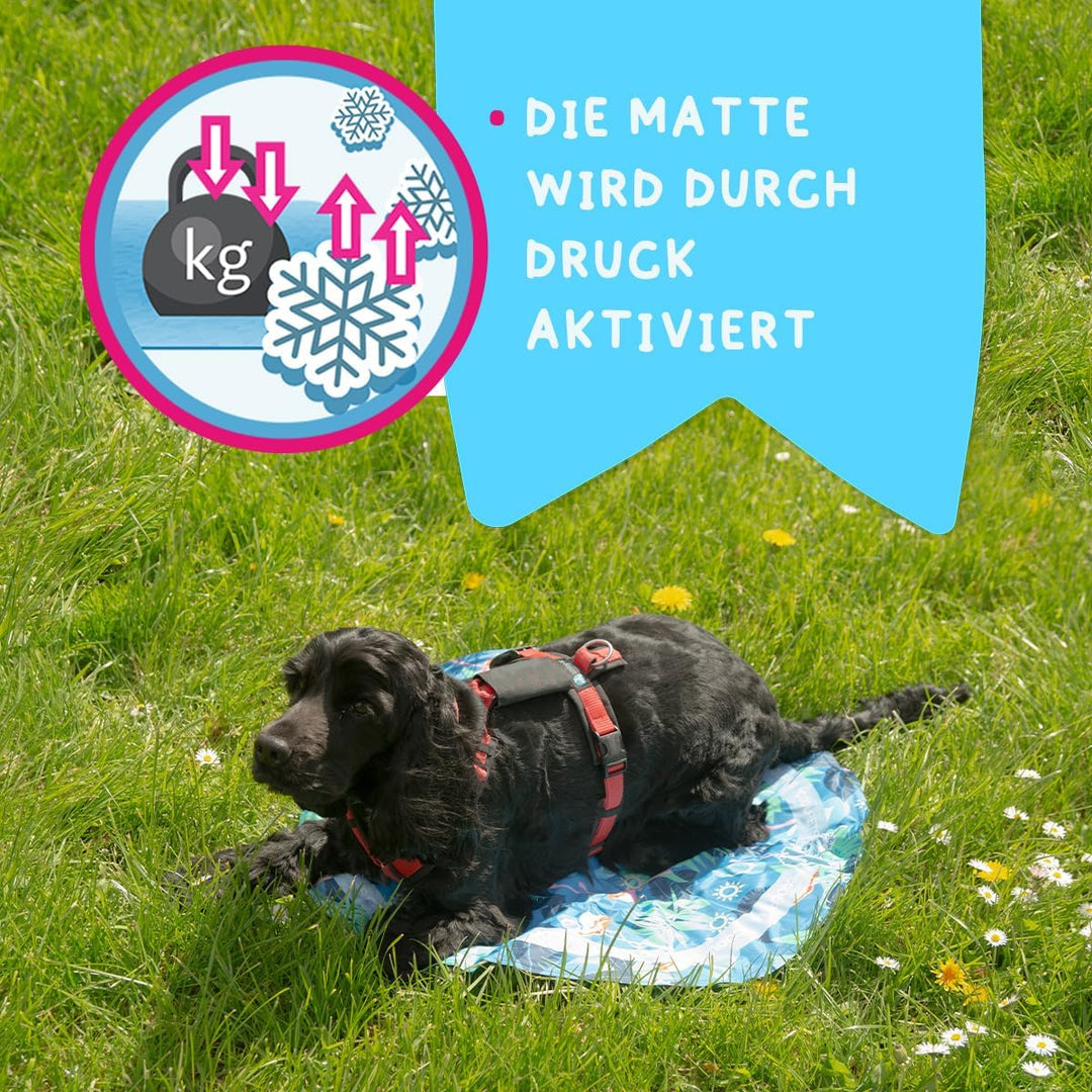 Coolpets Tropical Premium Kühlmatte - Geeignet für Hunde - rutschfest - Kühlung für Ihre Haustiere -