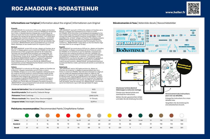 Heller Maquette Bateau : Starter kit : ROC amadour + Bodasteinur Twinset