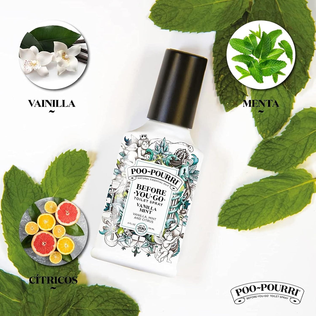Poo-Pourri Before-You-Go WC-Spray 4 oz Vanille-Minzduft Vanilla Mint Scent 118 ml (1er Pack), Vanill