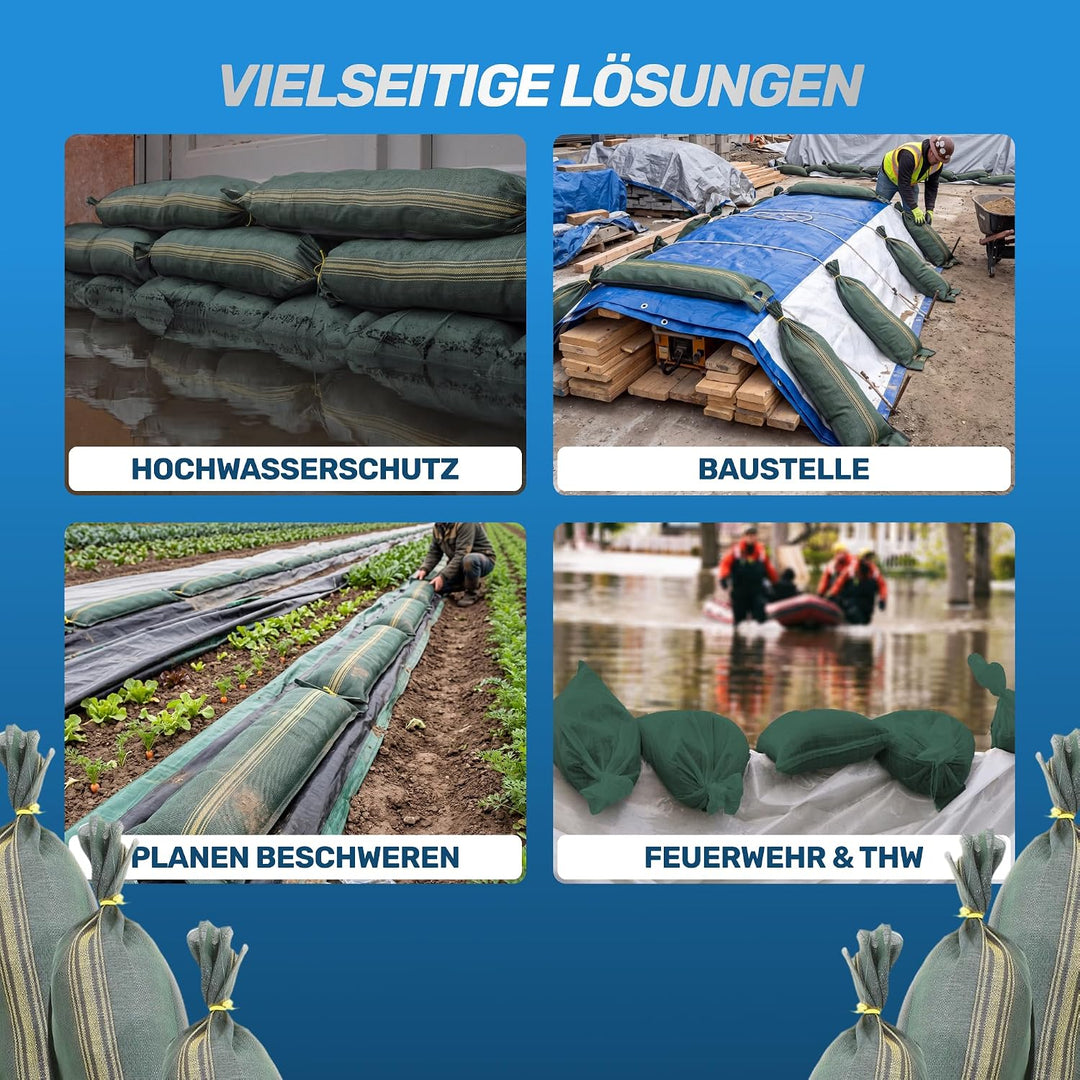 20x Sandsäcke - Sandsack Hochwasserschutz – Silosandsäcke ungefüllt – Silosäcke Wassersperre Hochwas