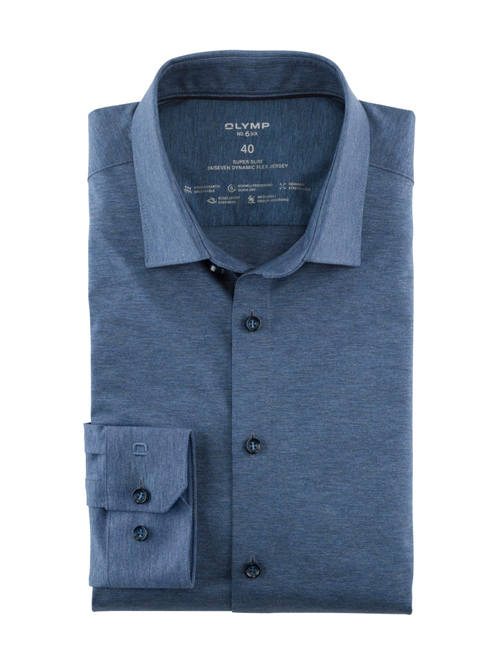 OLYMP Herren Businesshemd Langarm Level Five 24/Seven,Body fit,New York Kent 45 Rauchblau 13, 45 Rau