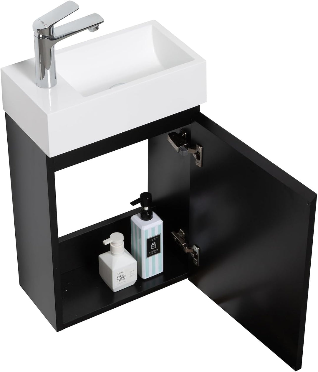 WC Badmöbel Angela 40x22 cm Matt schwarz - Schrank Waschbecken Badezimmer Toilette Mat Schwarz 40cm,