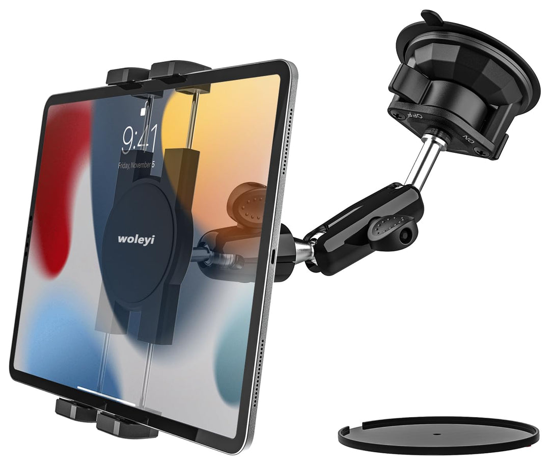 woleyi Starker Saugnapf Tablet Halterung Auto Vorne, LKW/KFZ Armaturenbrett Windschutzscheibe Tablet
