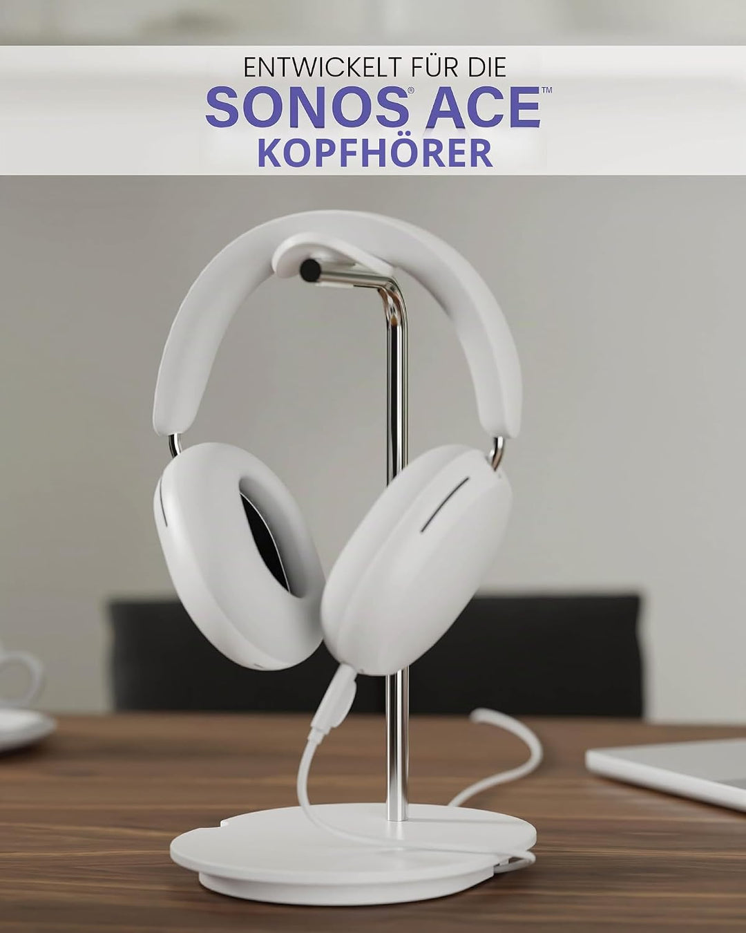 Sanus Kopfhörerständer für Sonos Ace Kopfhörer, Weiss Whie, Whie