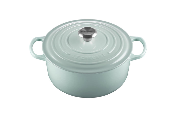 Le Creuset Signature Runder Bräter aus Gusseisen, 26 cm, 5,3 Liter, Sea Salt Sea Salt 5.5 Qt, Sea Sa