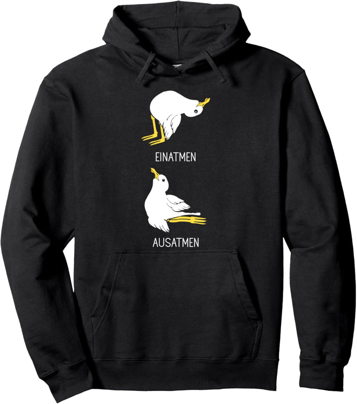 Yogalehrer Meditation Damen - Einatmen Ausatmen Möwen Yoga Pullover Hoodie