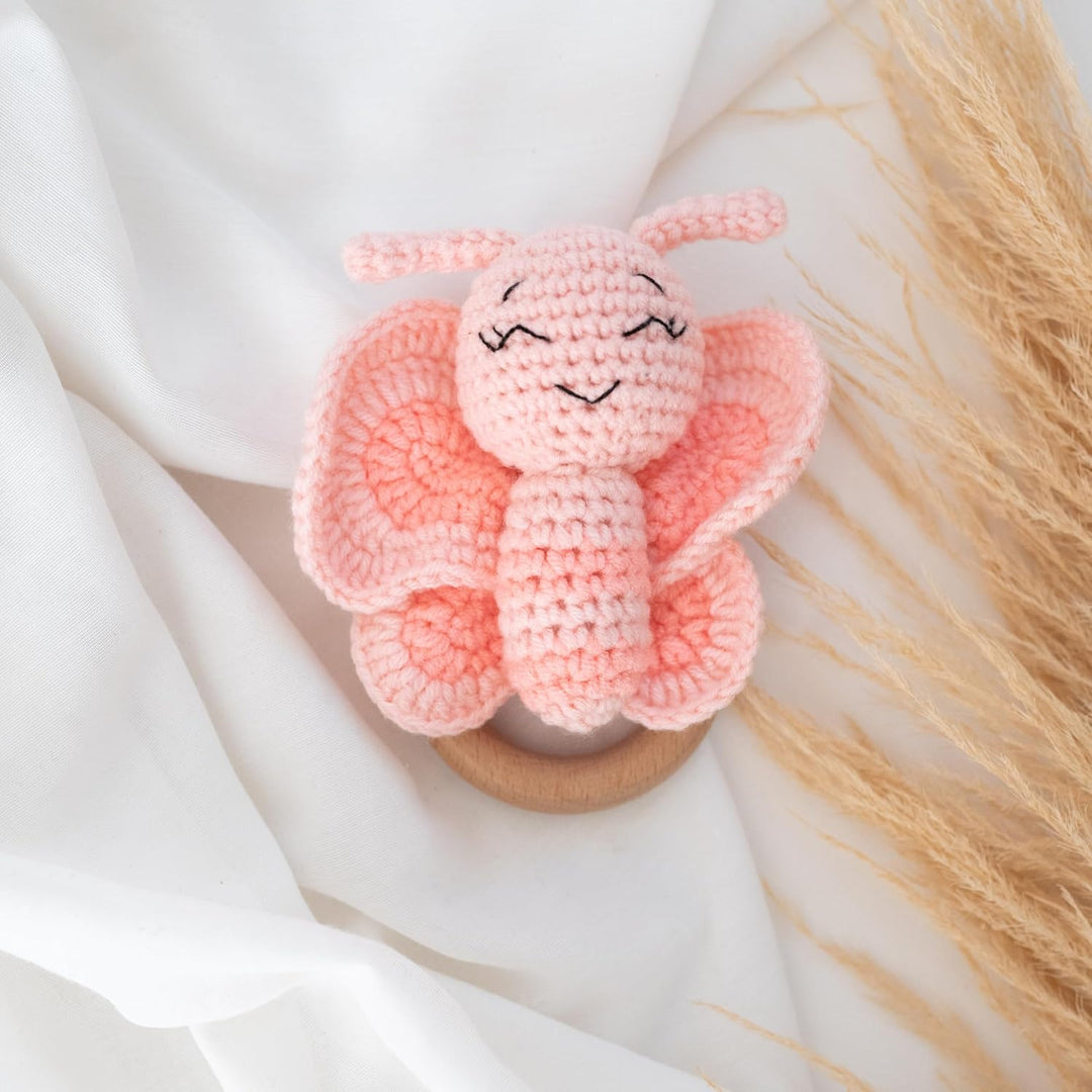 Personalisierter Beissring Baby - Niedlicher Greifling für Baby's, Greifring, Babyrassel mit Name al