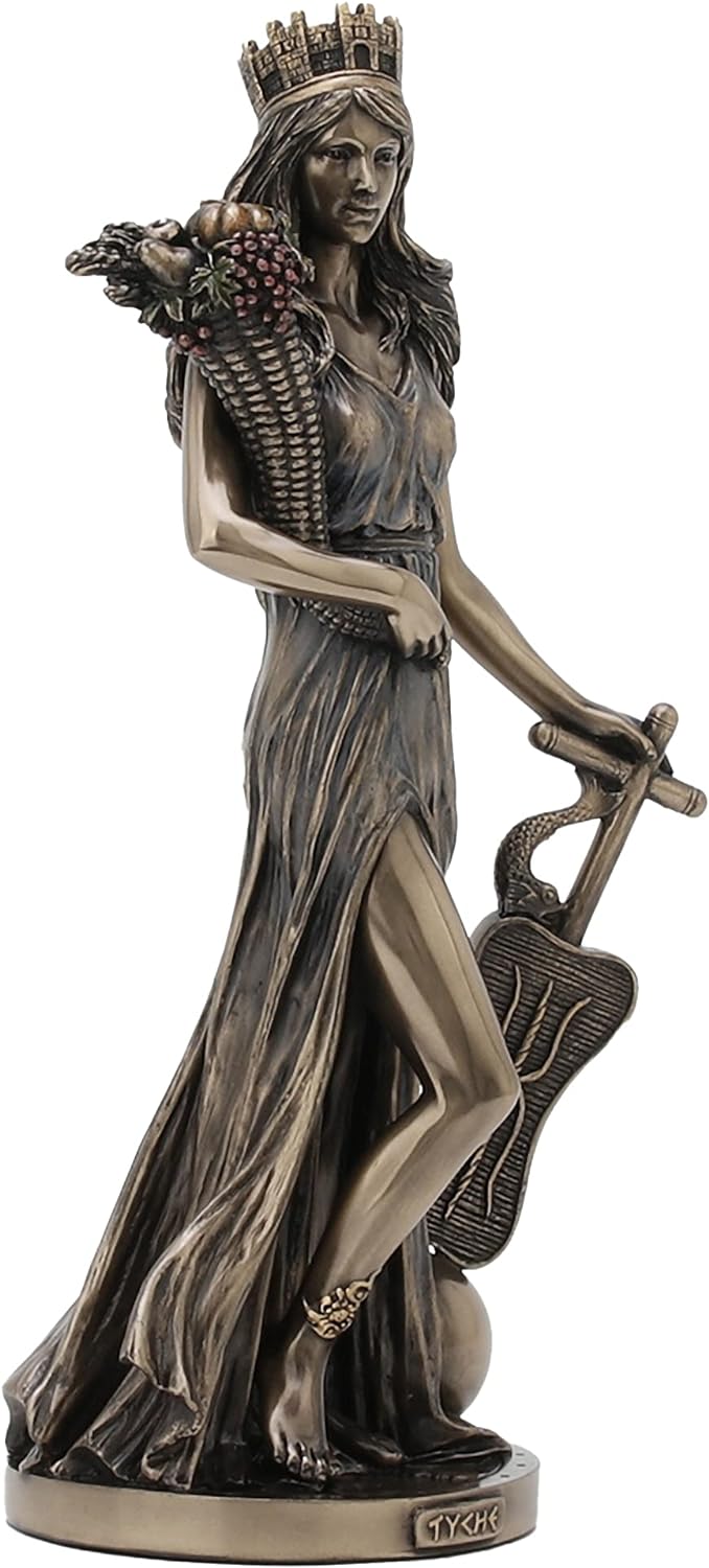 Veronese Design Fortuna Statue aus Kunstharz, griechische Göttin von Fotrune und Wohlstand, bronzefa