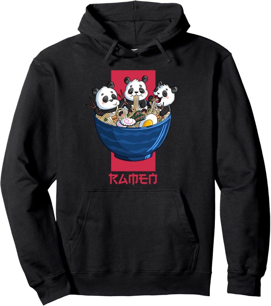 Japanische Nudeln Kawaii Panda Fan Anime Lover Ramen Pullover Hoodie
