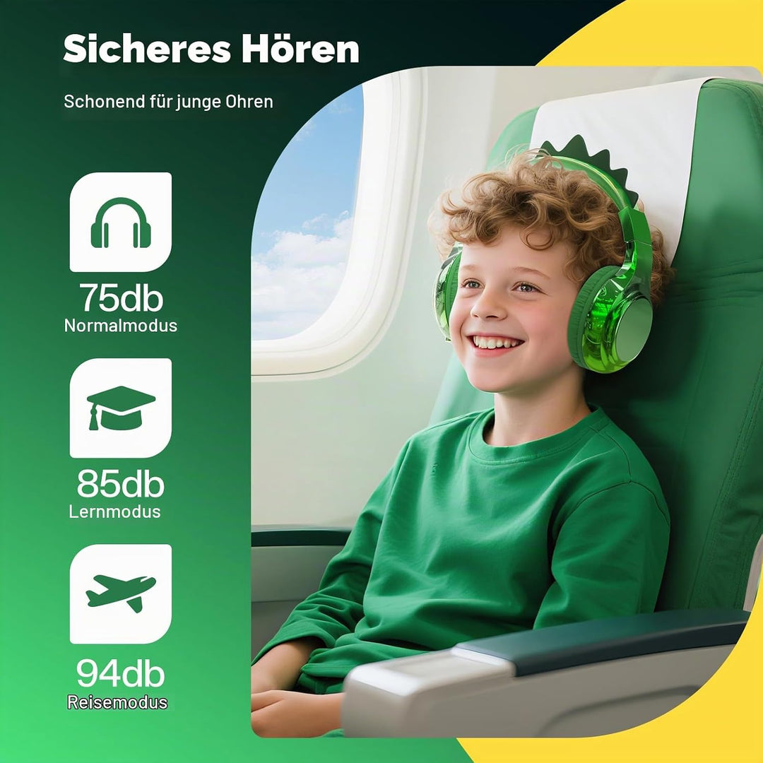 JYPS Bluetooth Kopfhörer Kinder, Metallisch Kabellose Kopfhörer Kinder Over Ear mit 74/85dBA Lautstä