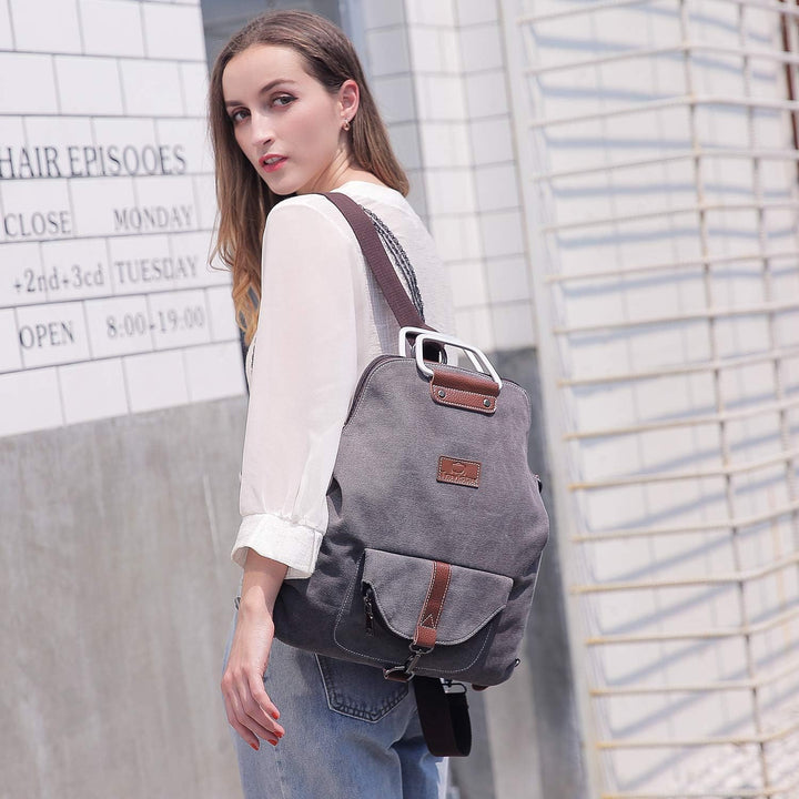Travistar Rucksack Damen Handtasche Schultertasche Canvas Casual Damen Schultasche Umhängetaschen An
